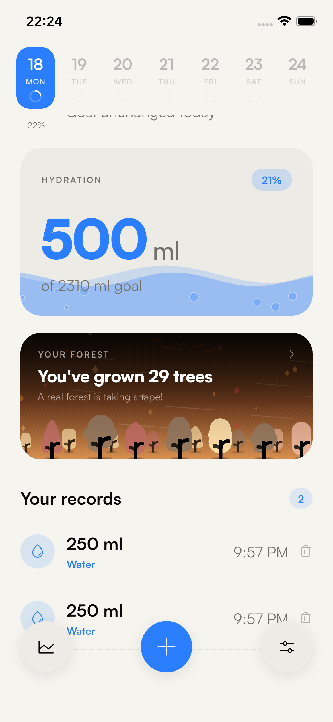 drop — home screen
